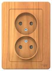 Розетка двойная 2К Systeme Electric Blanca 16A 250V ясень BLNRS000025