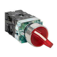 Переключатель BD21 2P c красной подстветкой 230В NO EKF PROxima xb2-bk21-r-230