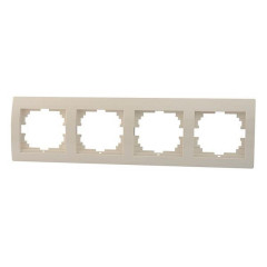 Рамка 4-ая горизонтальная Lezard Deriy кремовая 702-0300-149