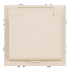 Розетка 1-местная с крышкой с защ. штор, Stekker, с/з, IP42, 250В, 16А Эмили, RST16-5112-08, кашемир, soft touch 49907