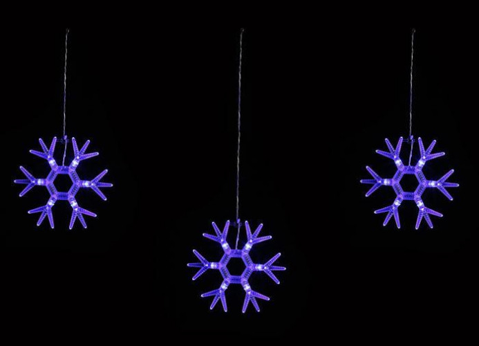 Светодиодная гирлянда Uniel занавес Снежинки-1 220V синий ULD-E1503-036/DTA Blue IP20 Snowflakes-1 UL-00001406