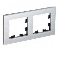 Рамка 2-постовая Systeme Electric AtlasDesign Nature серебро ATN312102