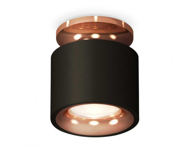 Комплект накладного светильника Ambrella light Techno Spot XS7511141 SBK/PPG черный песок/золото розовое полированное (N7930, C7511, N7015)