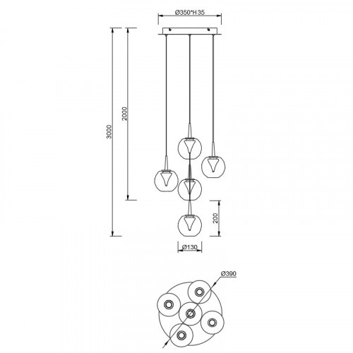 Люстра подвесная Mantra ANDROMEDA 9080
