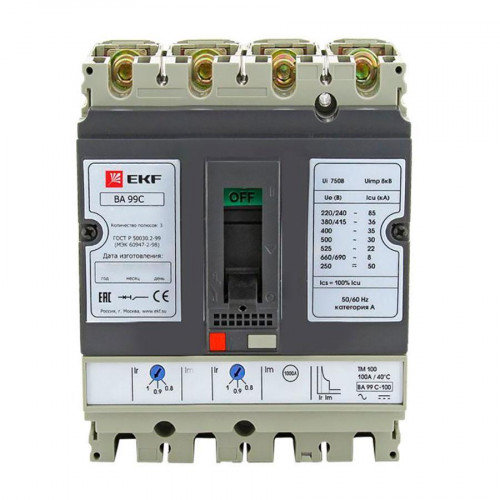Выключатель автоматический ВА-99C (Compact NS) 250/250А 3P+N 45кА EKF PROxima mccb99C-250-250+N