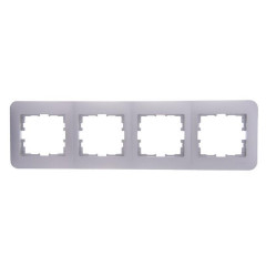 Рамка 4-ая горизонтальная Lezard Karina Life белый жемчуг 708-3000-149