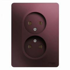 Розетка двойная 2К Systeme Electric Glossa 16A 250V баклажановая GSL001120