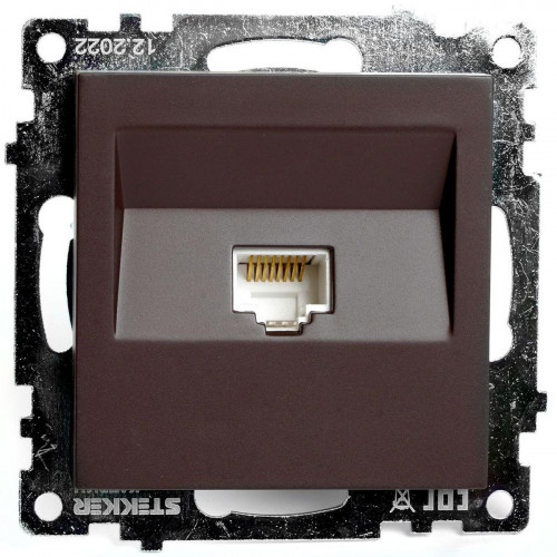Розетка компьютерная RJ-45 Stekker Катрин шоколад GLS00-7107-04 49023