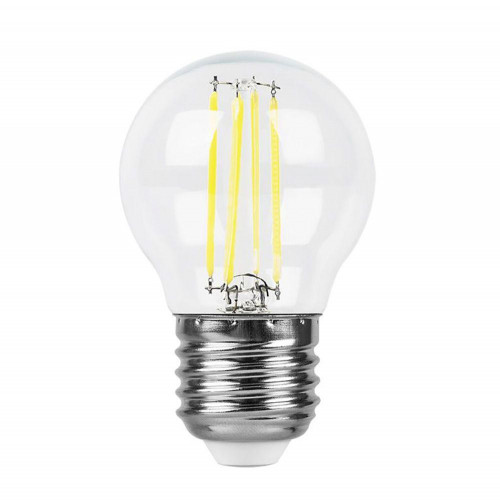 Лампа светодиодная филаментная Feron E27 7W 6400K прозрачная LB-52 38222