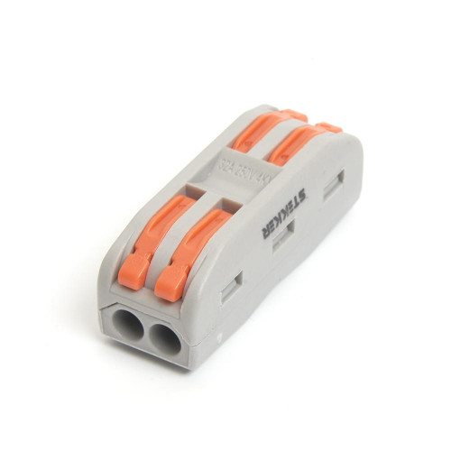 Клемма монтажная д/ подкл. фазн. проводников Stekker, LD222-422, 2 контактные группы, 1ввод,1вывод на полюс (DIY упак 5 шт) 39486