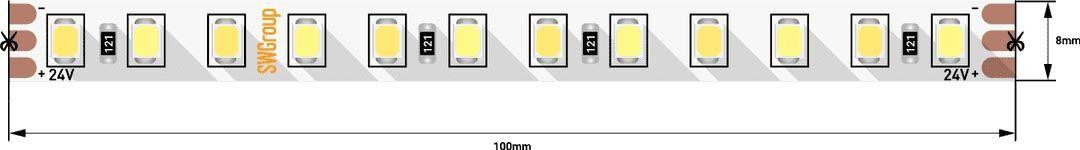 Светодиодная лента SWG 14,4W/m 120LED/m 2835SMD теплый/ холодный белый 5M 003610