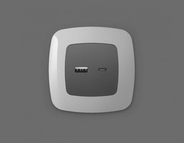 Лицевая панель  розетки AMBRELLA VOLT OP6610