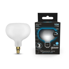 Лампа светодиодная филаментная диммируемая Gauss E27 10W 4100К матовая 1017802210-D