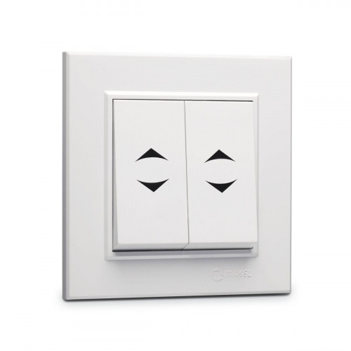 Выключатель двухклавишный проходной Makel Karea 56001026