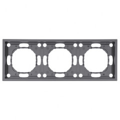 Рамка STEKKER, PFR00-5003-10  3-местная, серия Эмили, платиново-серый, soft touch 49964
