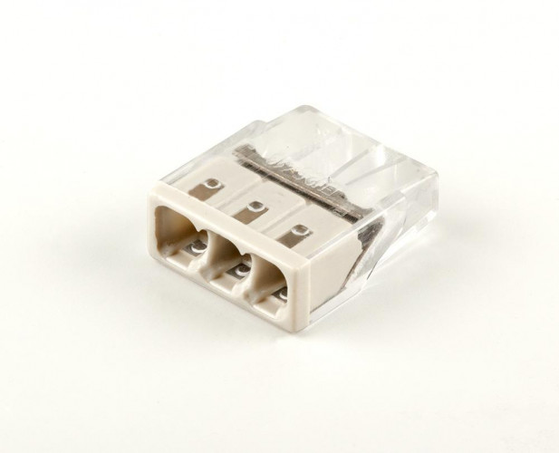 Клемма монтажная 3-проводная Stekker для 1-жильного проводника, LD2273-203 (5 штук в упаковке) 32413