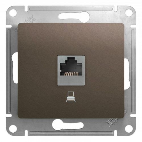 Розетка компьютерная RJ45 Systeme Electric Glossa 5e кат UTP шоколад GSL000881K