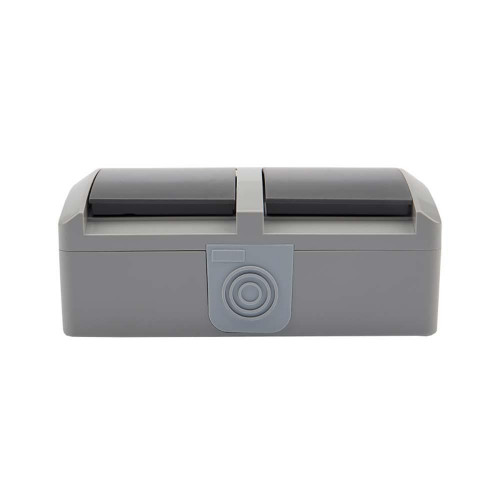 Блок горизонтальный 2 розетки (керамика) INDUSTRIAL IP54 с заземлением, о/у, серый KRANZ KR-78-0614