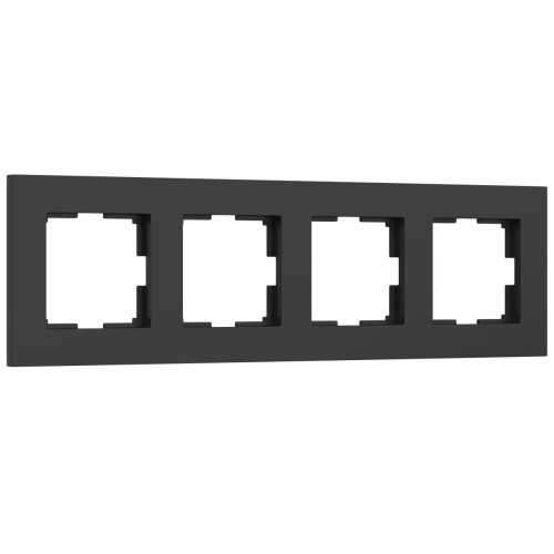 Рамка на 4 поста Werkel Slab черный матовый W0042908 4690389193477