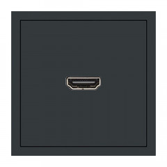 Розетка HDMI 2.0 Type A (механизм), серия Эмили, STEKKER, RST00-5118-05, черный уголь, soft touch 50171