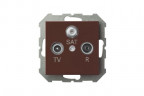 ТВ-розетка оконечная TV/R/SAT Liregus Epsilon коричневый 28-158