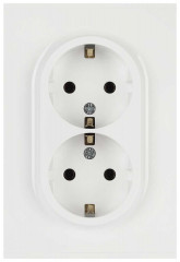 Розетка ЭРА Arktik 16-2104-01 двойная с заземлением 2X2P+E Schuko 16А-250В белый Б0070444
