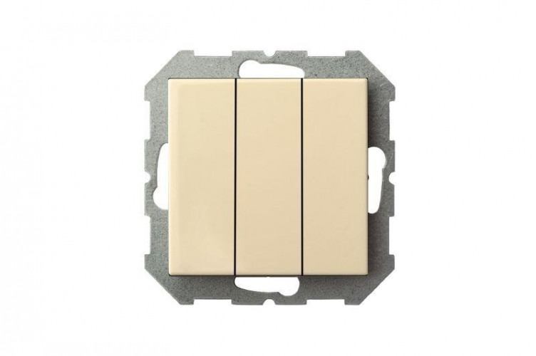 Выключатель трехклавишный Liregus Epsilon бежевый 28-054