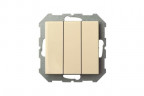 Выключатель трехклавишный Liregus Epsilon бежевый 28-054
