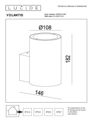 Уличный настенный светильник Lucide Volantis 27807/01/30