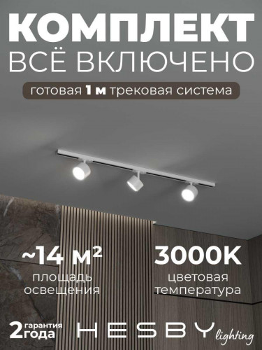 Накладная однофазная трековая система Hesby Lighting Skylite №13 со светильниками HSBL_kompl_S013_NI1W3K