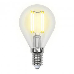 Лампа светодиодная филаментная Uniel E14 7,5W 3000K прозрачная LED-G45-7,5W/WW/E14/CL GLA01TR UL-00003250