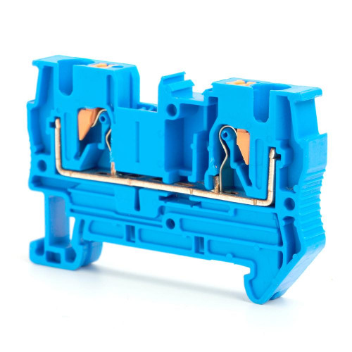 Зажим пружинный, 3-проводной проходной ЗНИ - 4 ,JXB PT 4 TW, синий LD573-2-40 49252