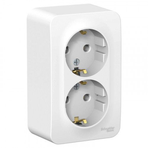 Розетка двойная 2К+З Systeme Electric Blanca 16A 250V белая BLNRA010201