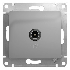 ТВ-розетка проходная Systeme Electric Glossa алюминий GSL000392