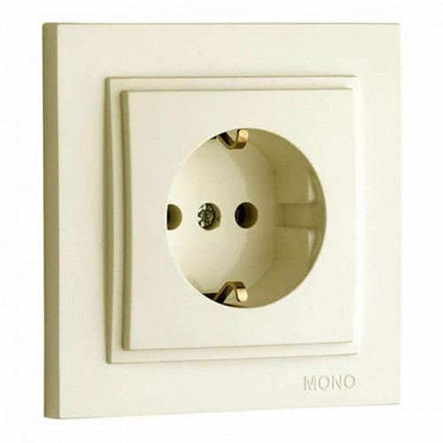 Розетка 2К+З Mono Electric Despina 16A 250V винтовое подключение крем 102-170021-117