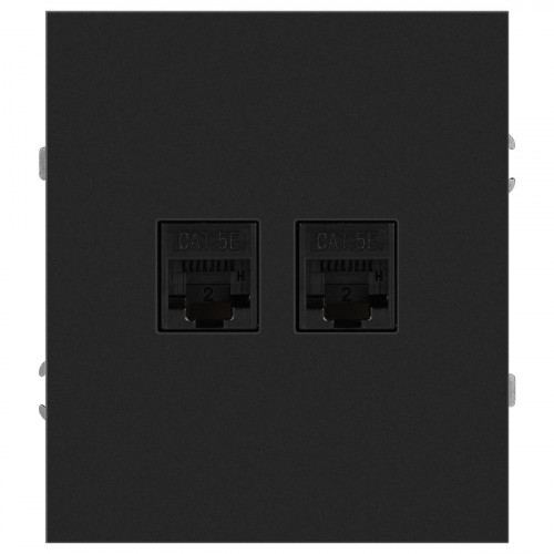 Розетка ЭРА Arktik 16-3108-05 информационная двойная 2XRJ45 антрацит Б0070488
