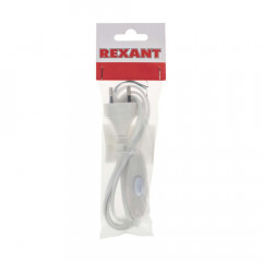 Шнур сетевой 1.8М с выключателем без розетки белый REXANT 06-3251