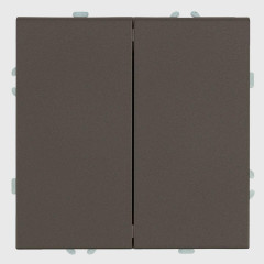 Переключатель перекрестный 2-клавишный (механизм), Stekker, 250В, 10А Эмили, RSW10-5111-09, антрацит, soft touch 50164