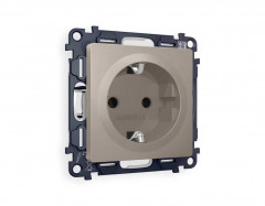 Комплект механизма электрической розетки AMBRELLA VOLT ALFA Серо-бежевый матовый с/з на винтовых зажимах QUANT (AP3660, VM141) MA366010