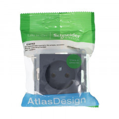 Розетка 2К Systeme Electric AtlasDesign 16A 250V грифель ATN000741