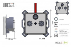 ТВ-розетка оконечная TV/R/SAT Liregus Epsilon шампань 28-3146