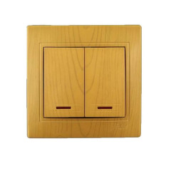 Выключатель двойной с подсветкой Lezard Mira ольха 701-0701-112