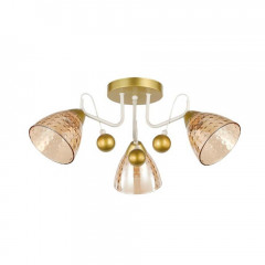 Потолочная люстра ЭкономСвет 12233/3CPGD+WT AMB