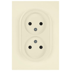 Розетка ЭРА Arktik 16-2107-02 без заземления двойная 2X2P 16А-250В слоновая кость Б0071682