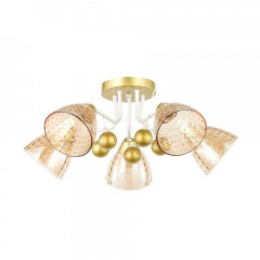 Потолочная люстра ЭкономСвет 12233/5CPGD+WT AMB