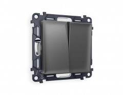 Комплект механизма 2-кл выключателя AMBRELLA VOLT ALFA Антрацит серый QUANT (AP6530, VM115) MA653010