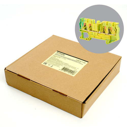 Зажим пружинный, 4-проводной проходной ЗНИ - 4 ,JXB PT 4, желтый,зеленый LD574-1-40 49262