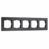 Рамка Werkel Senso на 5 постов черный стекло soft-touch W0053108 4690389214288