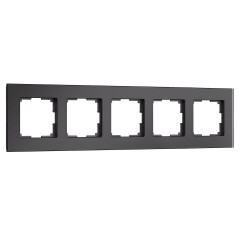 Рамка Werkel Senso на 5 постов черный стекло soft-touch W0053108 4690389214288
