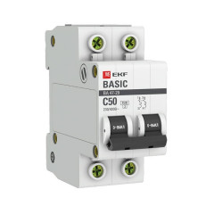 Автоматический выключатель 2P 50А (C) 4,5кА ВА 47-29 Basic mcb4729-2-50C